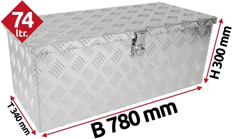 Truckbox Deichselbox Alu Riffelblech B 780 X H 300 X T 340 Mm Inhalt Ca. 74 Ltr.