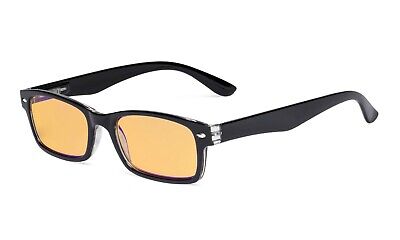 Blue Light Blocking Computer Reading Glasses with Amber Tinted Lens Women Men