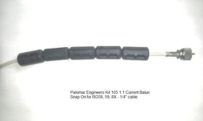 Snap On RF Choke/Isolator - 3/8''/9mm cable, 5/10/15 Bead Option, 1-300 MHz