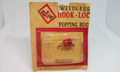 Vintage P & K Popping Bug Weedless Fly Rod red 3/8'' Popper Topwater Fishing Lure