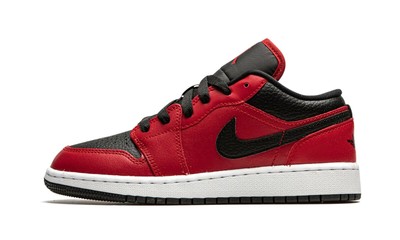 

Кроссовки Big Kids Jordan 1 Low Black Pebbled Gym Red/Black-White (553560 605)