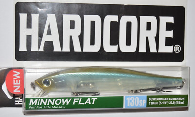 yo zuri duel hardcore flat minnow 130sp suspendin jerkbait r1381-gsps ghost shad