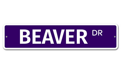 5251 SS Beaver 4'' x 18'' Novelty Street Sign Aluminum