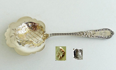 PELLE à FRAISES Argent Massif et Vermeil Orfèvre Louis COIGNET Paris ca 1900
