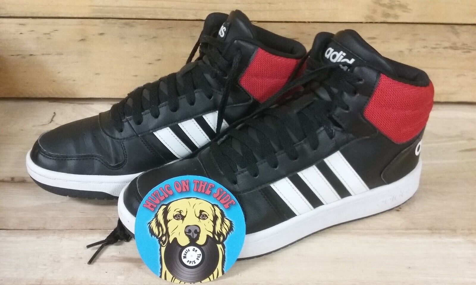 adidas hoops 2.0 mid tops Unisex Sz mens Blk/Red. LYM029004 adidas hoops 2.0 mid tops Unisex Sz mens Blk/Red. LYM029004