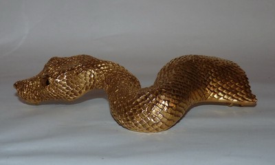 Christopher Ross Ladies Belt Buckle, Snake, 1980, Gold Plated. Glass Eyes