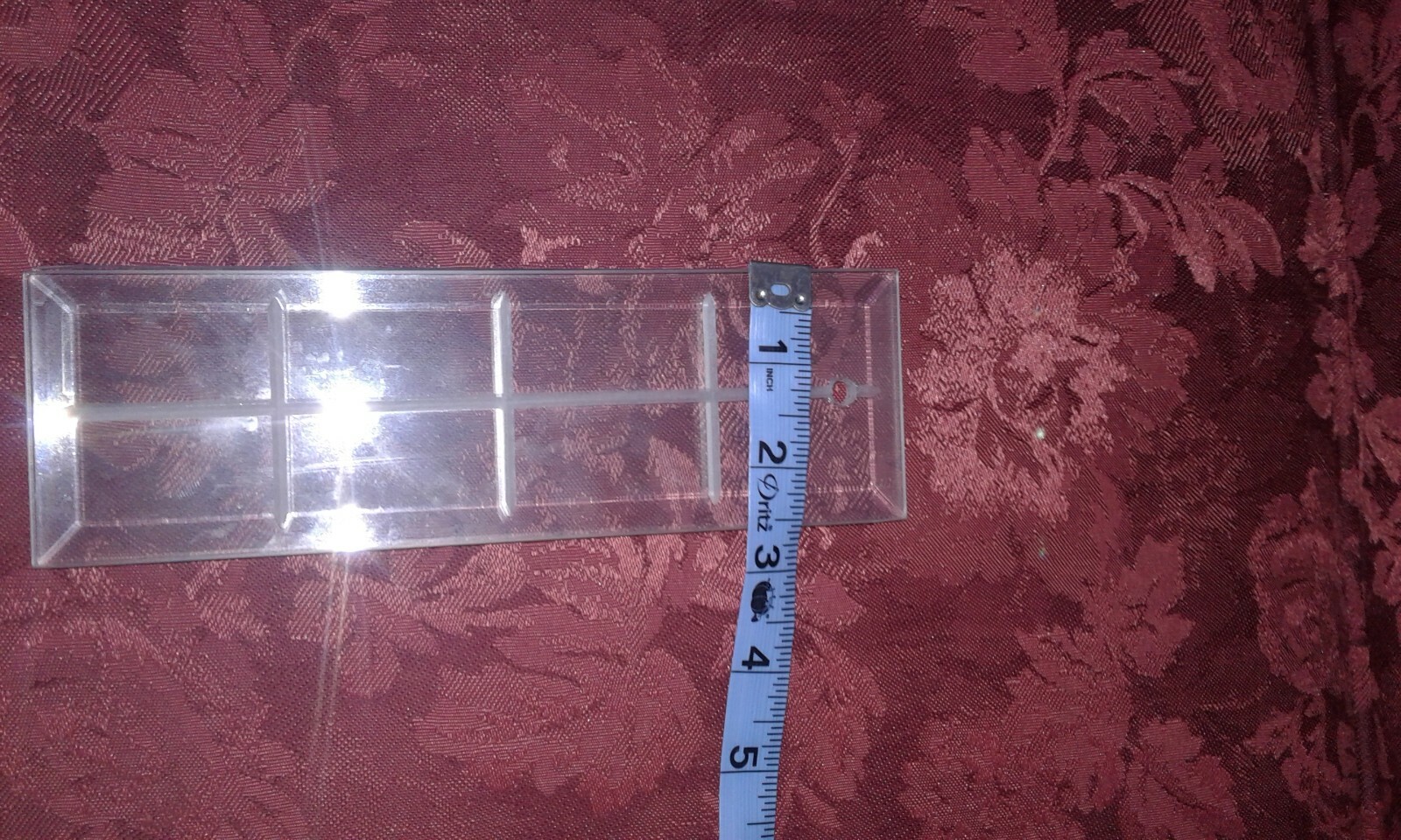 4pcs Chandelier etched glass replacement part rectangle beveled edge 8 x 2.5