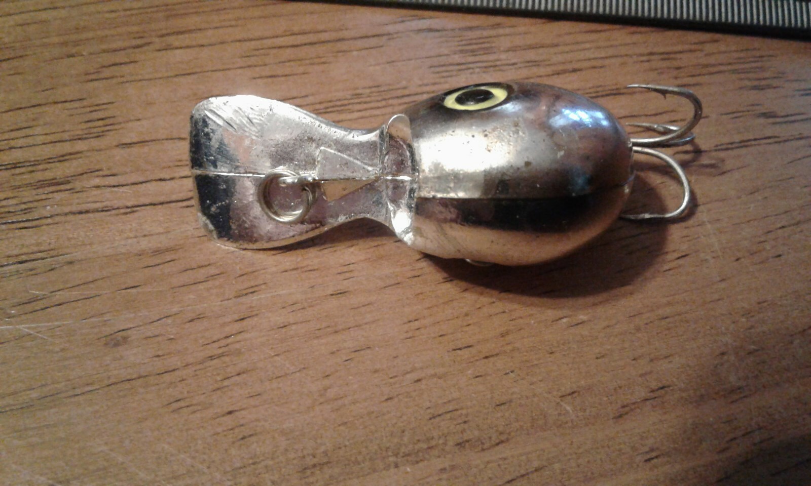 VINTAGE UBANGI FISHING LURE - Chrome & Black Crankbait