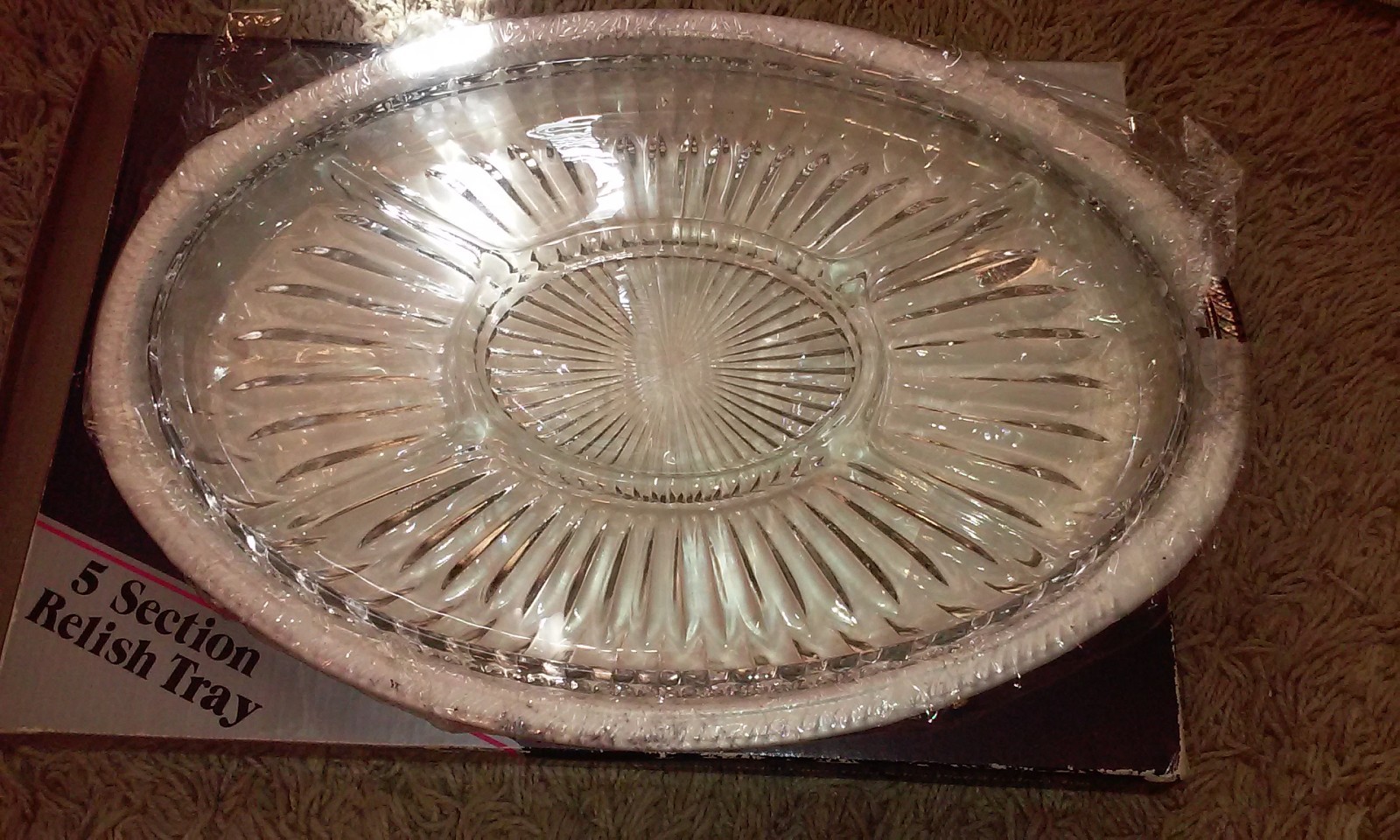 SILVER PLATED 5 Section Relish Tray Oval Silver Plated Gallery Tray New OLD STOC