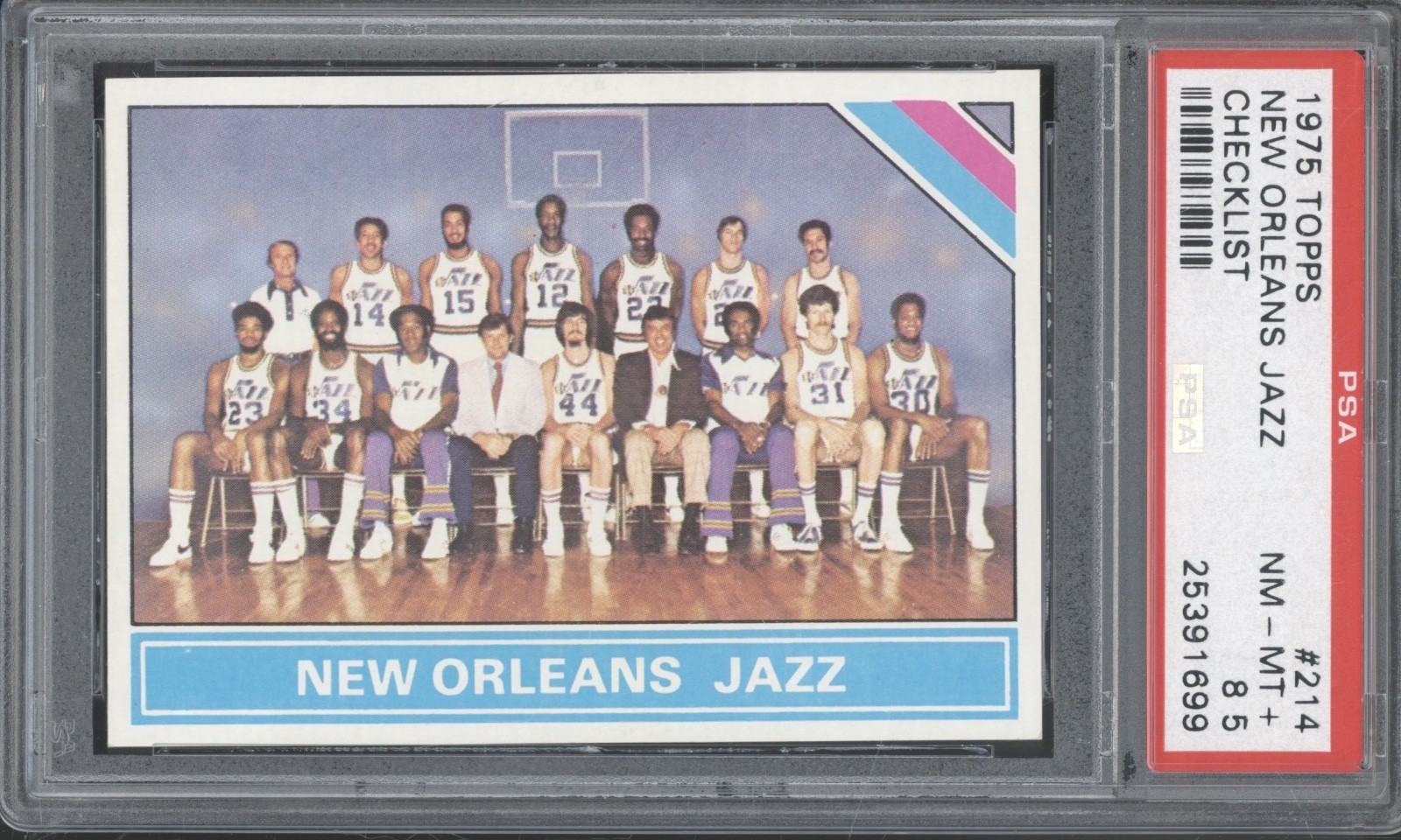 1975 Topps Basketball Checklist #21214 New Orleans Jazz NM-MT+ PSA 8.5