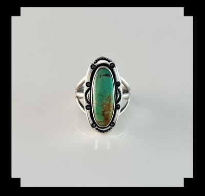 Handcrafted Sterling and Royston Turquoise Ring