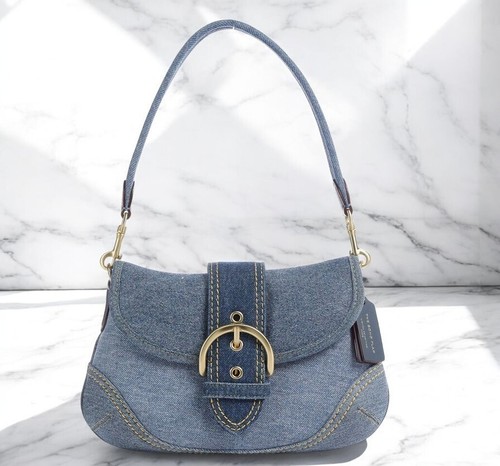 バッグ Coach Small Soho Hobo Shoulder Blue Soho Hobo Bag - Coach - Leather - Blue
