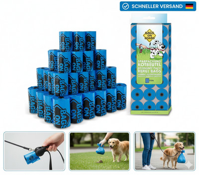 Bags on Board Hundekotbeutel, Starke, Auslaufsichere Hundekotbeutel - 315 Blaue 