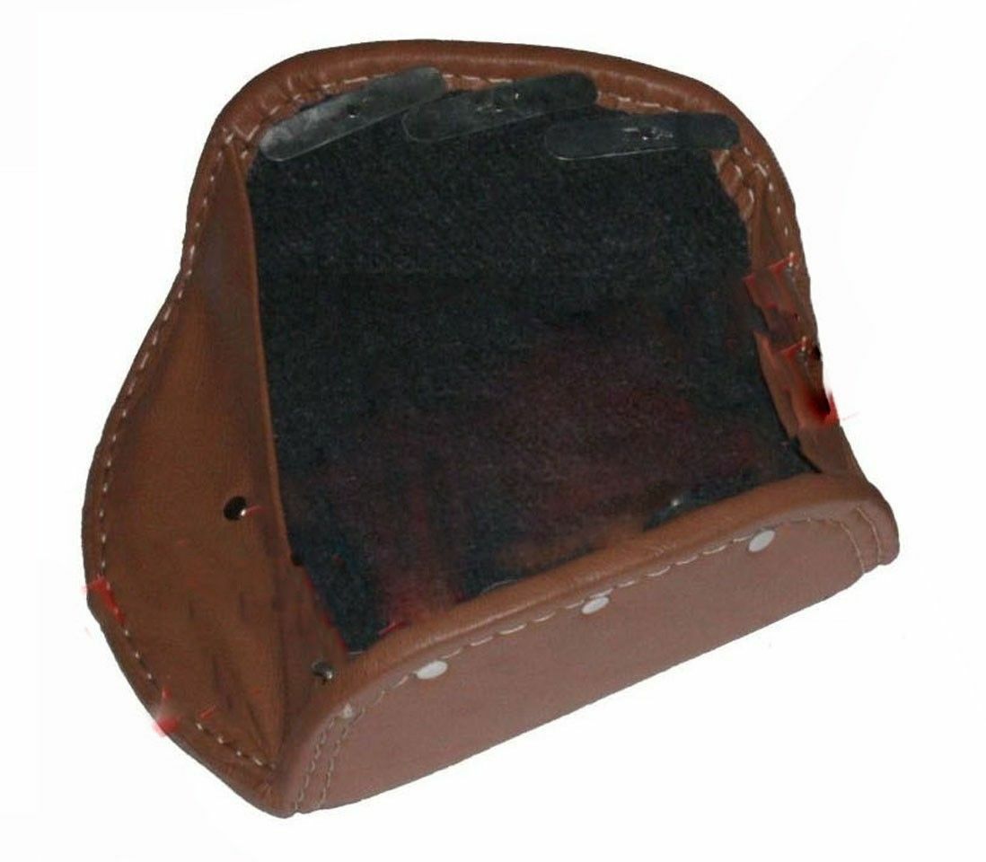 For Royal Enfield Triumph BSA Lycett Tan Faux Leather Rear Saddle Seat Cover 