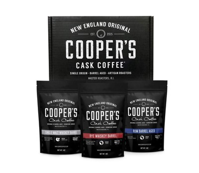 Bourbon Barrel Aged Coffee Whole Bean Set, Single Origin Sumatra Whiskey, Eth...
