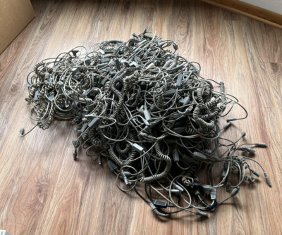 LOT OF 100x Metrologic Grey Coiled PS2 AT WEDGE Cable MS9520 MS9540 MS7120