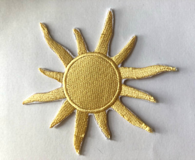 SUN, YELLOW  Iron On Patch 4 x 4 inches ( 1 )