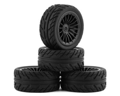 UDI R/C 1/16 Pre-Mounted Treaded Tires (4) (Amphicyon/Hatchback) [UDI1604-005#A]