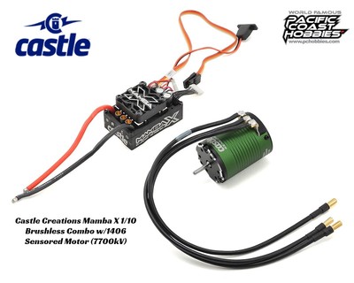 Castle Creations Mamba X 1/10 Brushless Combo w/1406 Sensored Motor (7700kV)