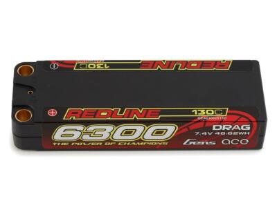 Gens Ace Redline ''Drag'' 2S 130C LiPo Battery Pack w/8mm Bullets (7.4V/6300mAh)