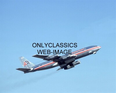 1977 AMERICAN AIRLINES BOEING 707 JET AIRPLANE AIRPORT TAKEOFF PHOTO AVIATION
