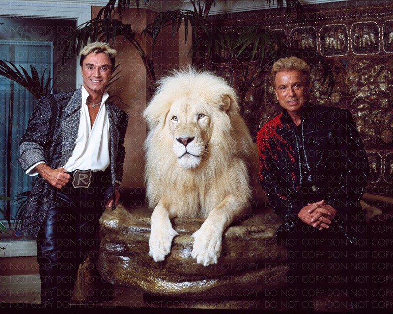RARE SIEGFRIED & ROY PHOTO IN PRIVATE HOME / Archival Magicians Photo Reprint