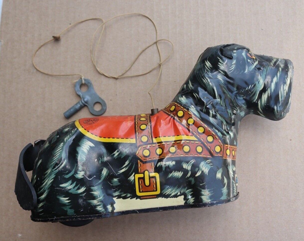 VINTAGE 1930's MARX WIND-UP TIN LITHO SCOTTIE THE GUIDE DOG VINTAGE 1930's MARX WIND-UP TIN LITHO SCOTTIE THE GUIDE DOG