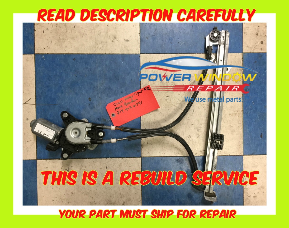 1996-2002 Dodge Viper Left Electric Window Regulator Rebuild