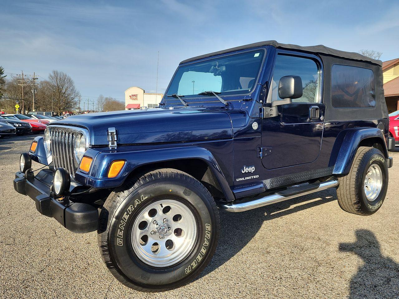 2006 JEEP WRANGLER, MIDNIGHT BLUE PEARL WITH BLACK SOFT TOP with 83719 Miles ava