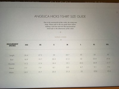 Gucci Shirt Size Chart