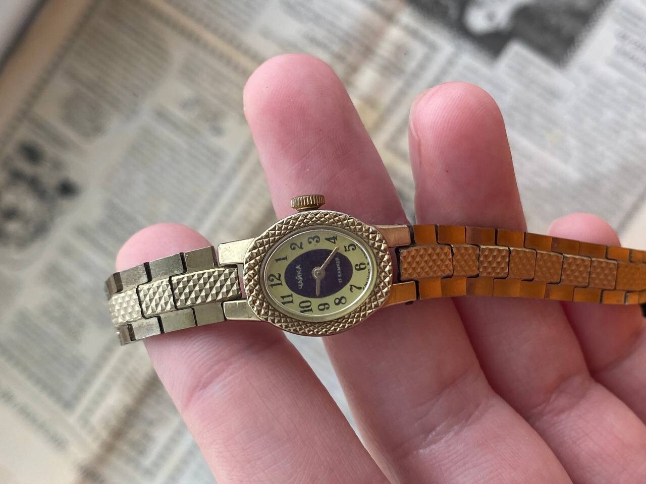 Vintage "Chayka" watch Bracelet Art Deco women mechanical Soviet Era 80s USSR