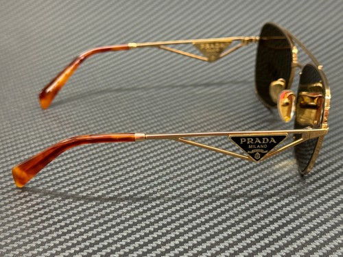 Pre-owned Prada Pr A50s 5ak01t Gold Dark Brown Women's 59 Mm Sunglasses