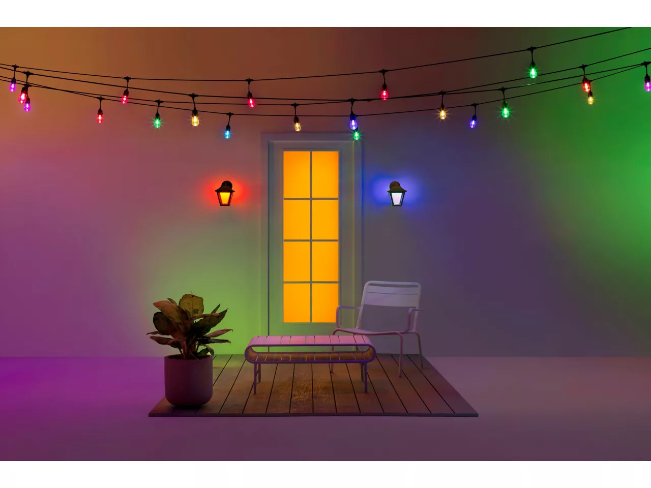 4x WIZ LED Wandleuchte Classic Outdoor 2700–5000K 1000lm IP44 Smart Schwarz NEU - Bild 4 von 6