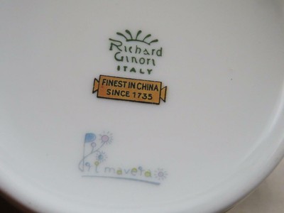 4 Richard Ginori Primavera Pattern Cups And Saucers Excellent Condition