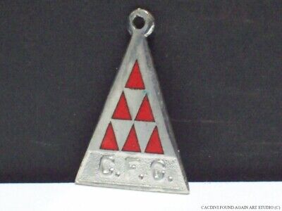 Vintage Campfire Girls 7 Year Membership Charm 7th CFG Pendant Silver Tone Red