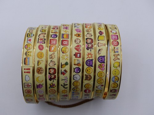 PACK OF 8 EMOJI BANGLES GOLD TONE PRINTED EMOJI 362447 | eBay PACK OF 8 EMOJI BANGLES GOLD TONE PRINTED EMOJI 362447 | eBay