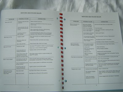 1996 White AGCO New Idea 4643 4644 4665 4845 baler service information manual