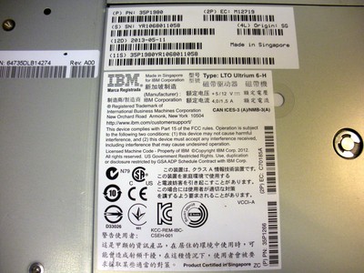 IBM 8347-3573 2.5/6.25TB Ultrium LTO-6 6Gbps SAS HH Tape Drive Module for 3573