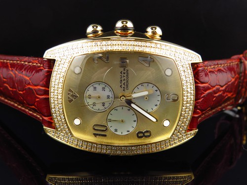 Pre-owned Aqua Master Joe Rodeo Yellow Gold W 42 Bubble Genuine Diamond Watch 2.5 Ct
