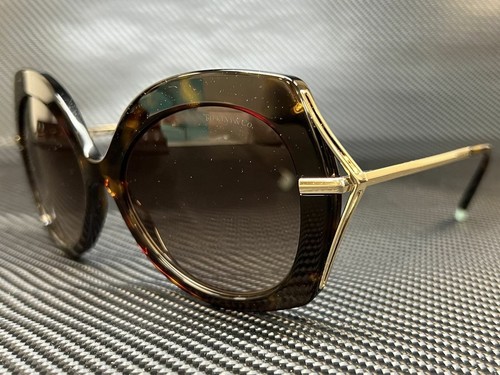 Pre-owned Tiffany & Co Tiffany Tf4169 80153b Havana Gold Women's Sunglasses 54-16 In Brown