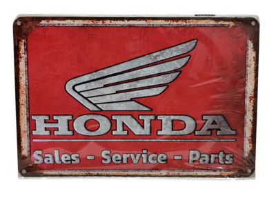 Insegna Targa Vintage HONDA Sales-Service-Parts  20x30cm in Metallo