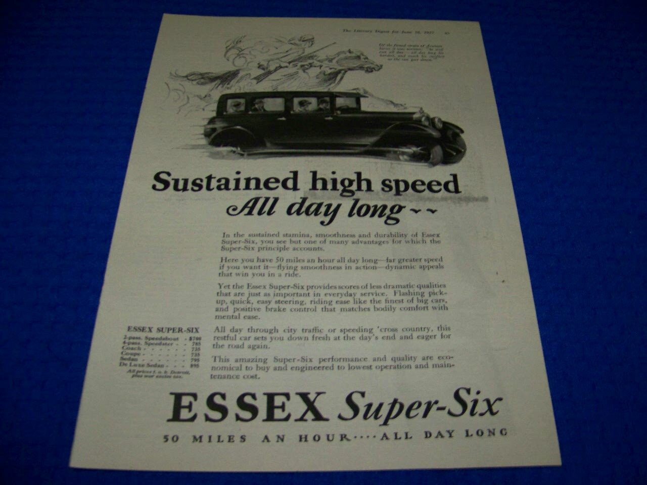 SUPERCAR非売品販促スーパープレスキット 1927 ESSEX SUPER SIX 