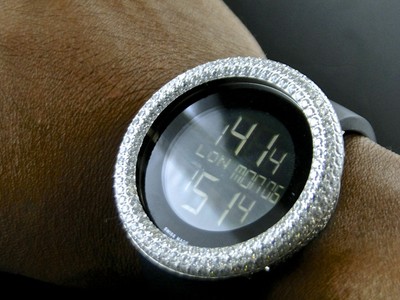 Pre-owned Jojino Various Mens /joe Rodeo 50mm Custom Simulated Diamond Watch In Gold Steel
