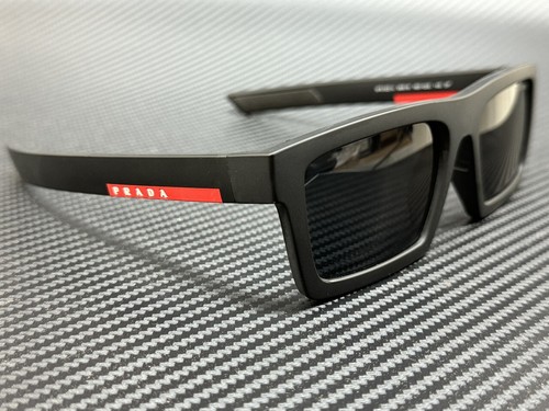 Pre-owned Prada Linea Rossa Ps 02zsu 1bo02g Black Grey Polarized Men's 55 Mm Sunglasses In Gray