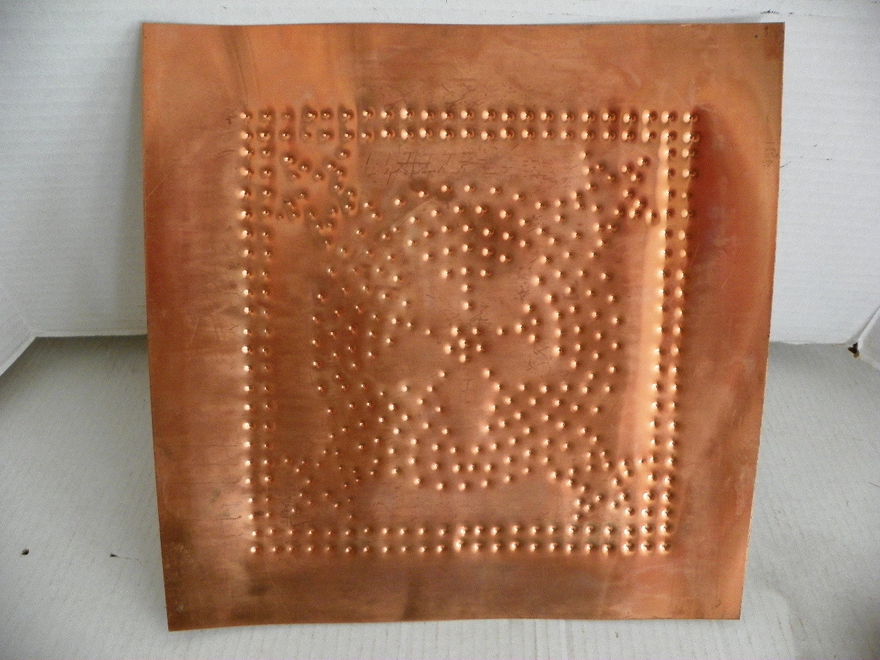 4 NOS SOLID COPPER PUNCHED PANELS PIE SAFE STAR DESIGN 12
