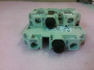 WIELAND WK 10/Si U 6,3X32 10mm 500V Max 10A Fuse Terminal Block Lot of 2