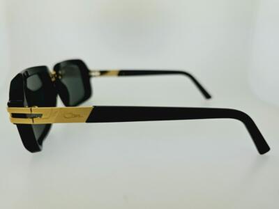 Pre-owned Cazal Sunglasses 6004 001 56mm Black Gold Frame With Gray Gradient Lenses