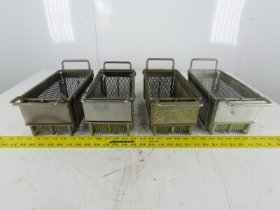 Rectangular Wire Expanded Metal Parts Washer Dip Basket 5''x10-1/2''x4-1/4''Lot of4