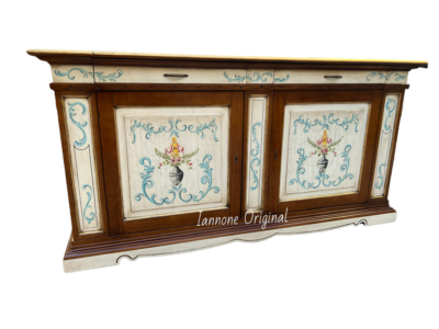 CREDENZA MADIA  SOGGIORNO DIPINTA A MANO  DECORATA AVORIO PATINATO