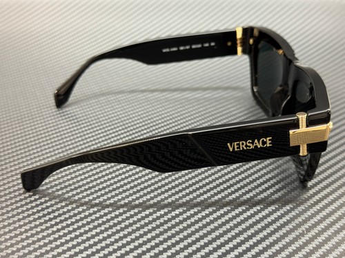 Pre-owned Versace Ve4464 Gb1 87 Black Grey Men's 52 Mm Sunglasses In Gray